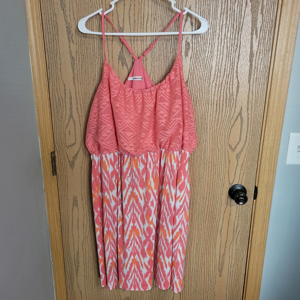 Maurices Coral Lace Dress